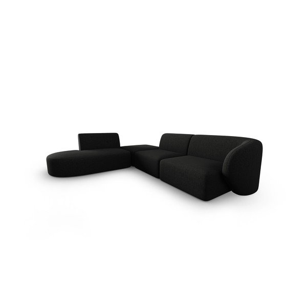 Melns stūra dīvāns (ar kreiso stūri) Shane – Micadoni Home-image-1