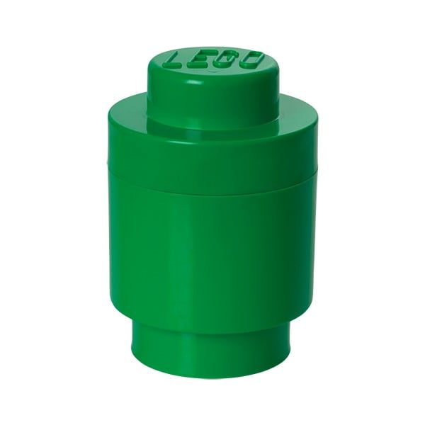 Zaļa LEGO® apaļa glabāšanas kaste, ⌀ 12,5 cm