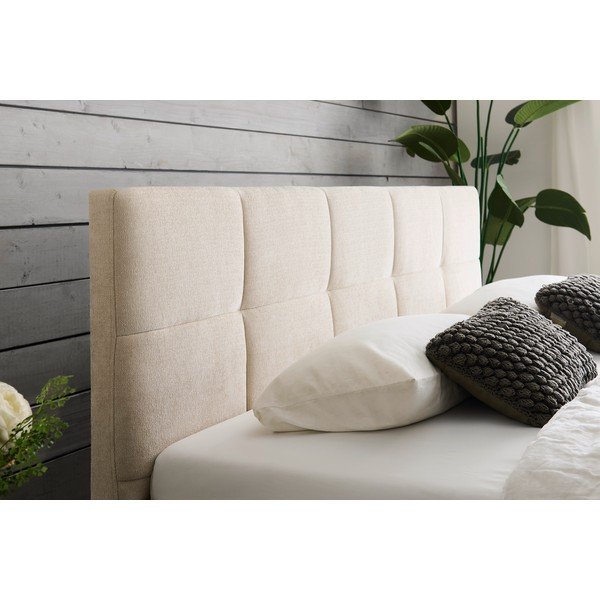 Bēša polsterēta divvietīga gulta bez režģa 180x200 cm Nova – Meise Möbel-image-2