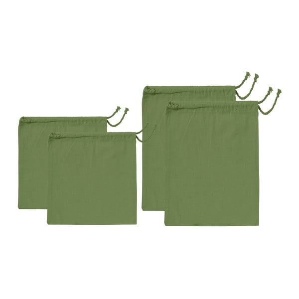 Zaļi pārstrādātas kokvilnas maisiņi uzkodām (4 gab.) Ladelle Eco