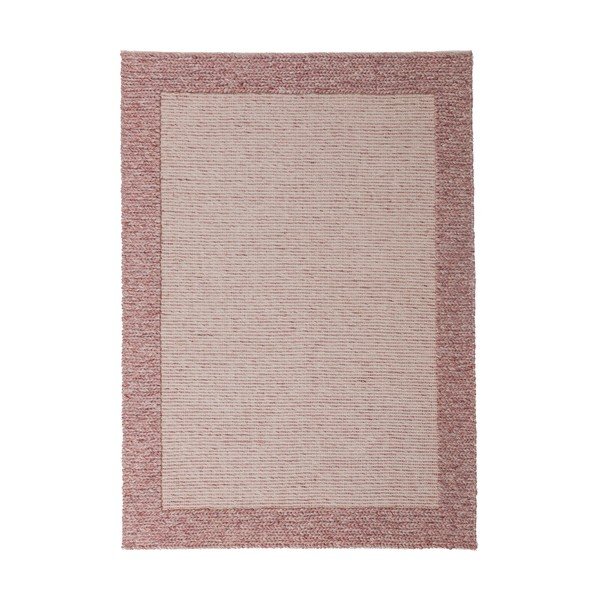 Gaiši rozā ar rokām darināts paklājs no vilnas maisījuma 120x170 cm Rue – Flair Rugs