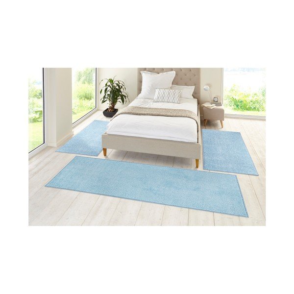 3 zilu paklāju komplekts ap gultu Hanse Home Pure-image-1