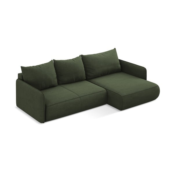 Zaļš salokāms/ar uzglabāšanas vietu stūra dīvāns (ar labo stūri) Nanea – Makamii-image-4