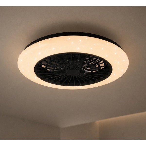 Matēti melna LED griestu lampa Stralsund – Reality-image-1