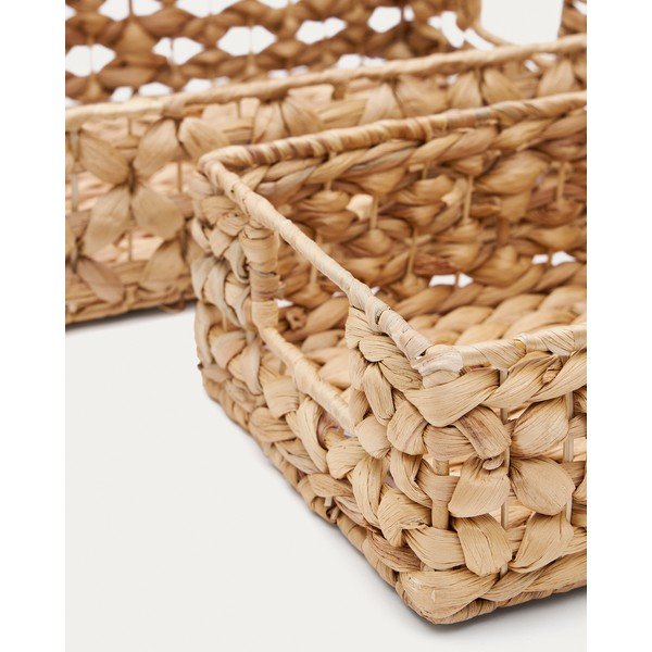 Uzglabāšanas grozi (2 gab.) no ūdens hiacintes 36x27x9 cm Tressa – Kave Home-image-1