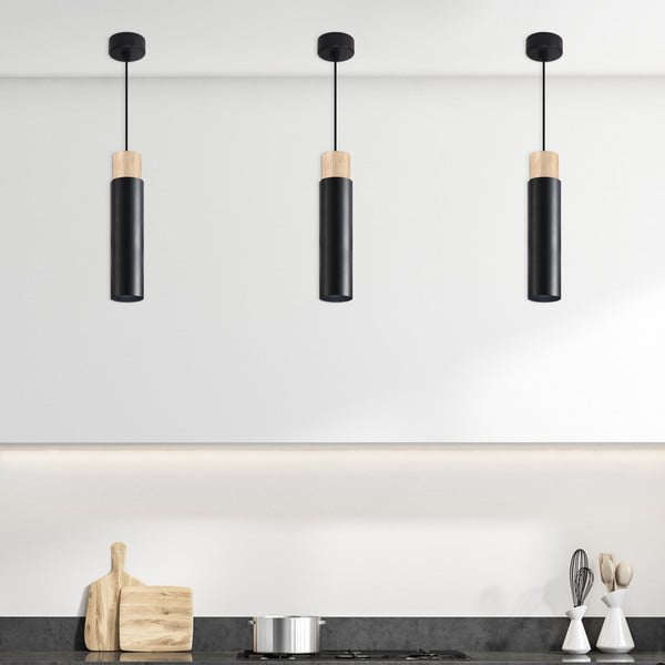 Melna piekaramā lampa ar metāla abažūru Claro – Candellux Lighting-image-1