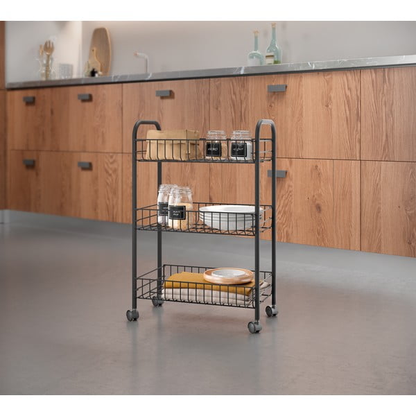 Melni nerūsējošā tērauda ratiņi Metaltex Lugano Lava-image-3