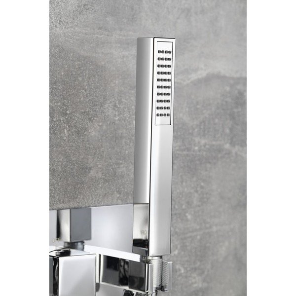 Spīdīgas sudraba krāsas iebūvēts jaucējkrāns dušai (ar 2 izvadiem) Latus – Sapho-image-3