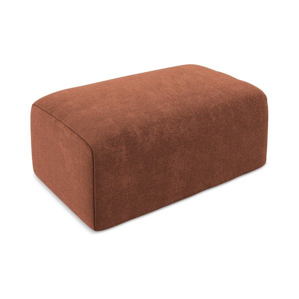 Terakotas oranžs kāju soliņš no šenila auduma Kona – Makamii-image-2