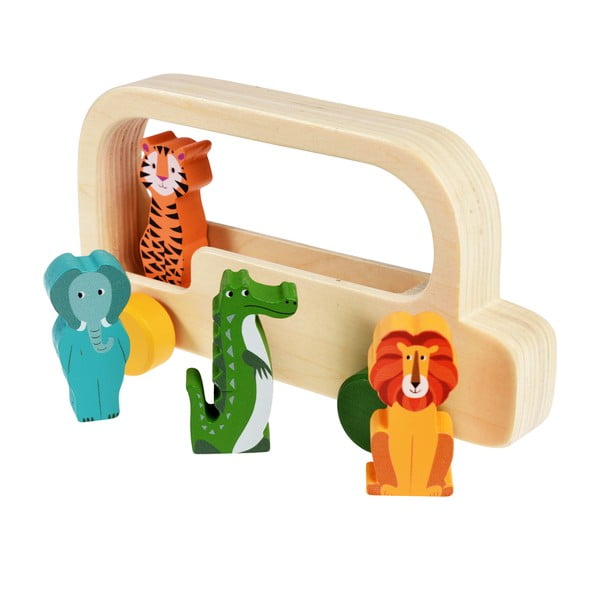 Rotaļu autobuss no koka Colourful Creatures – Rex London-image-1