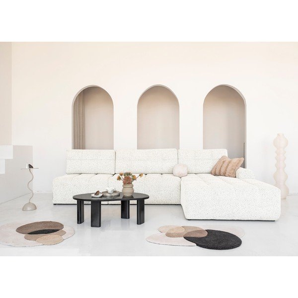 Krēmkrāsas salokāms modulārais stūra dīvāns ar uzglabāšanas vietu (ar labo stūri) Lulu – Miuform-image-1