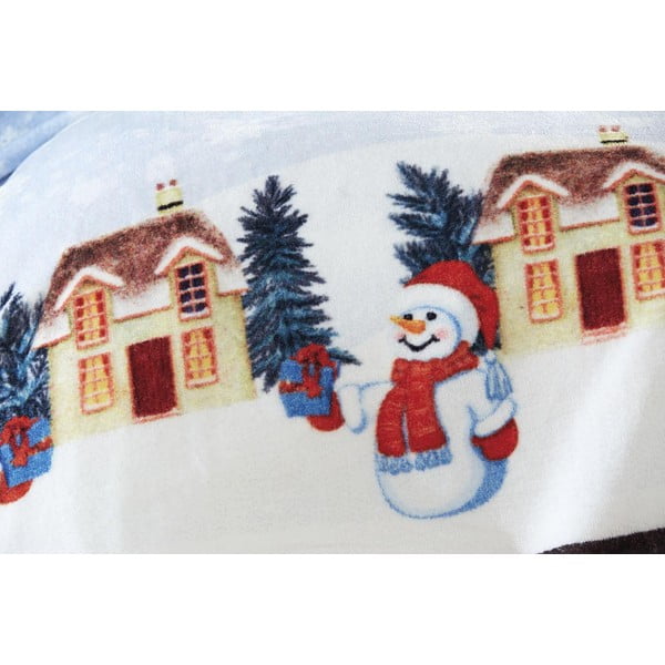 Pleds ar Ziemassvētku motīvu no kokvilnas maisījuma 150x200 cm – Mila Home-image-2