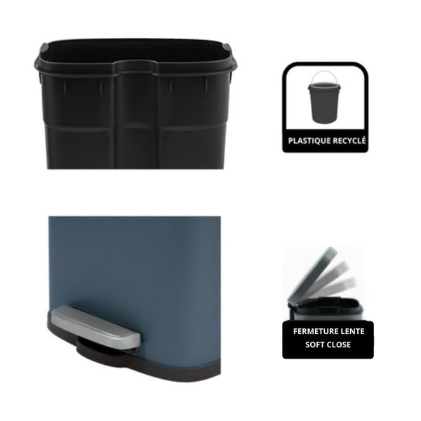 Zaļganzila tērauda atkritumu tvertne ar pedāli 5 l   Akira – Spirella-image-2