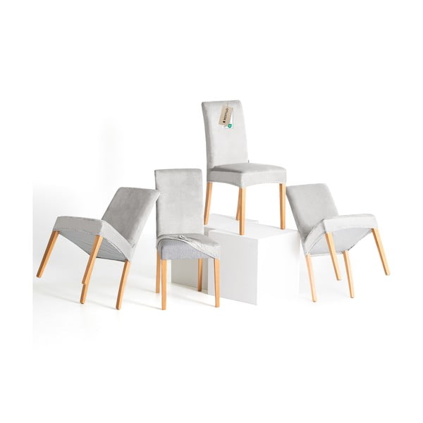 Gaiši pelēki uzvelkami pārvalki krēslam (4 gab.) 48 cm Sento – Restilo