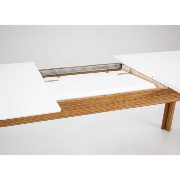 Balts izvelkams pusdienu galds ar ozolkoka kājām Tenzo Profil-image-1