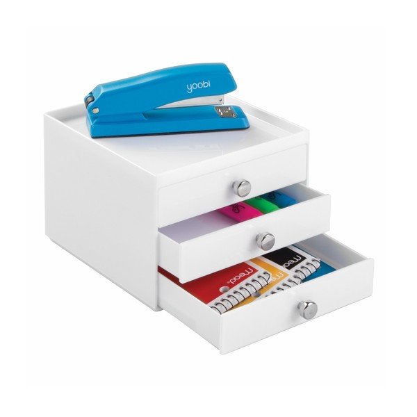 Balts organizators ar 3 atvilktnēm InterDesign Desk-image-4