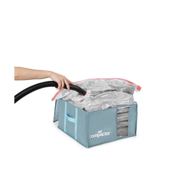 Vakuuma plastmasas drēbju uzglabāšanas kaste 42x40x25 cm Blue Edition – Compactor-image-2