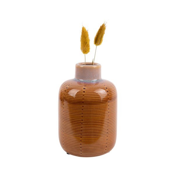 Oranža keramikas vāze PT LIVING Pudele, augstums 14 cm-image-2