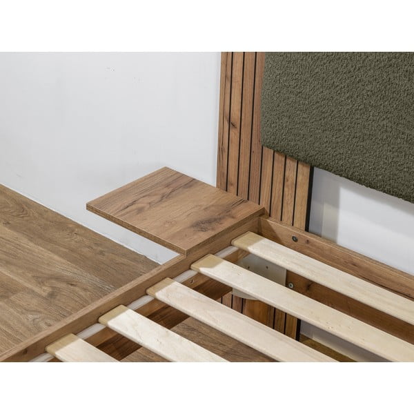 Zaļa divvietīga gulta ar redelēm 140x190 cm Lior – Bobochic Paris-image-3