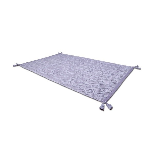 Pelēks ar rokām darināts kokvilnas paklājs Nattiot Blonder, 110 x 170 cm-image-2