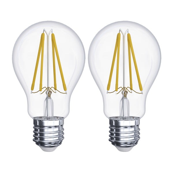 LED spuldzītes komplektā ar 2 spuldzēm EMOS Filament A60 A++ Warm White, 6W E27 - EMOS