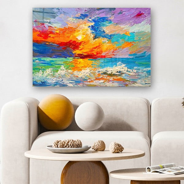 Stikla glezna 100x70 cm Abstract Sunset – Wallity-image-1