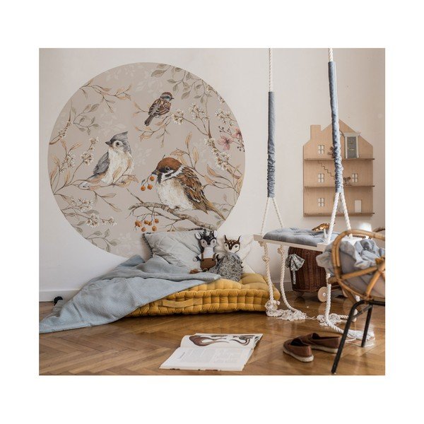 Bērnu sienas uzlīme Dekornik Birds in a Circle, ø 150 cm-image-1