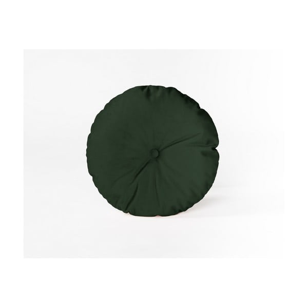 Apaļš dekoratīvais spilvens ar samta pārvalku Velvet Atelier Dark Green, ⌀ 45 cm