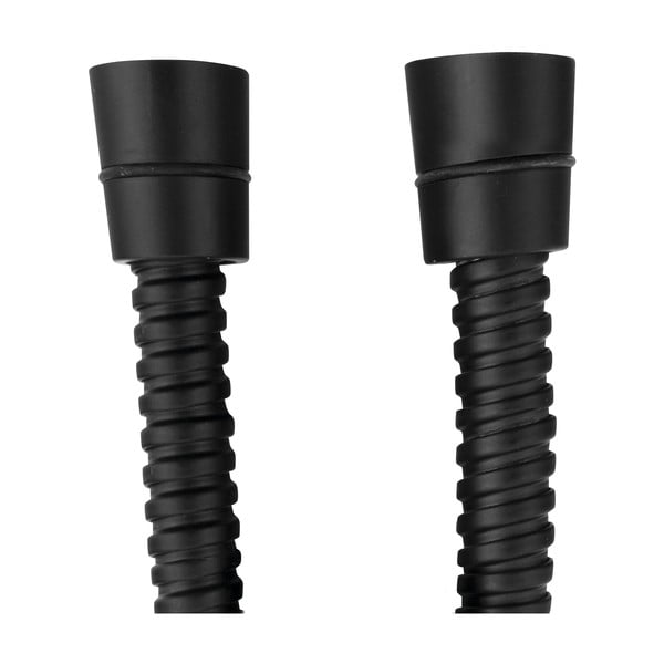Matēti melna nerūsējošā tērauda dušas šļūtene Powerflex – Sapho-image-1