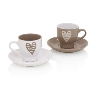 2 tasīšu un apakštasīšu komplekts Brandani Heartbeat, 90 ml