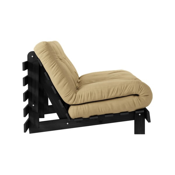 Sinepju dzeltens salokāms dīvāns 140 cm Roots Black Night – Karup Design-image-4