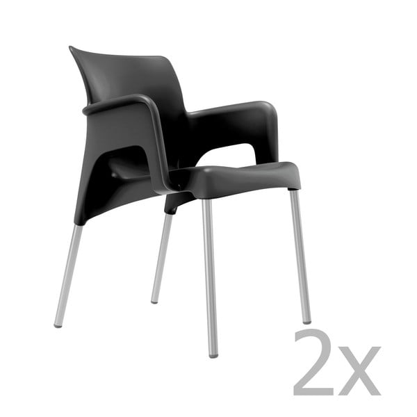 2 melnu dārza krēslu komplekts Resol Sun