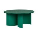 Zaļš apaļš žurnālgaldiņš ar oškoka imitācijas galda virsmu ø 95 cm Gavo – noo.ma