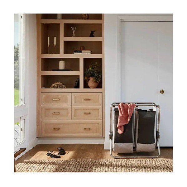 Gaiši brūns tekstila salokāms veļas grozs 200 l – simplehuman-image-3