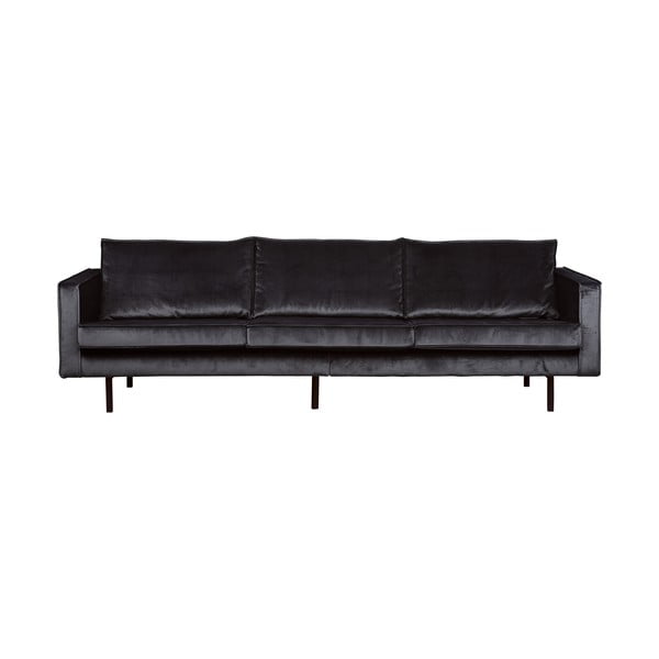 Tumši pelēks samta dīvāns BePureHome Rodeo, 277 cm