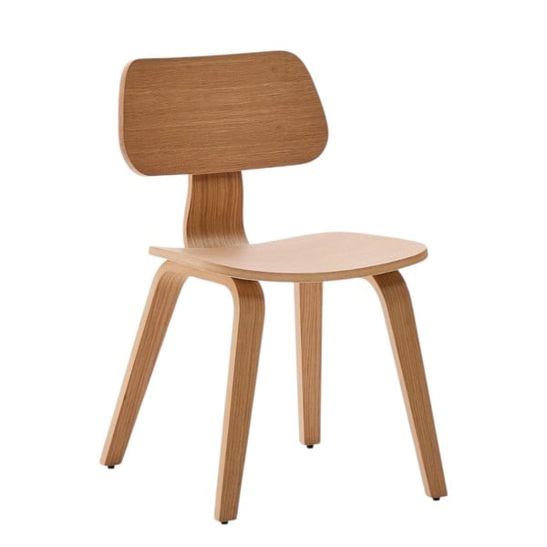 Dabīga toņa pusdienu krēsls ar ozolkoka imitāciju Gena – Kave Home