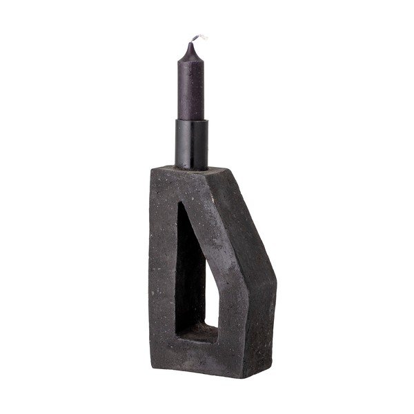 Melns terakotas svečturis Bloomingville Kes, augstums 20 cm-image-3