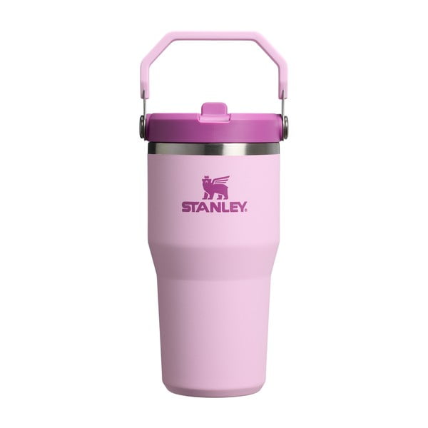 Rozā nerūsējošā tērauda termoss 600 ml IceFlow™ Flip Straw 2.0 Cherry Blossom – Stanley