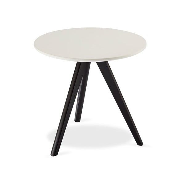 Melnbalts kafijas galdiņš ar ozolkoka kājām Furnhouse Life, Ø 48 cm