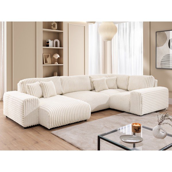 Krēmkrāsas velveta stūra dīvāns (ar labo stūri/U veida) Justin – Ropez-image-4