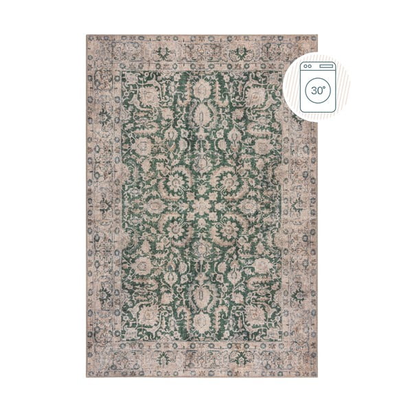 Zaļš mazgājams paklājs 190x290 cm Beau Floral – Flair Rugs