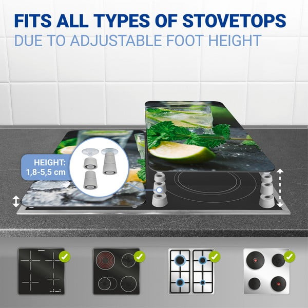 Stikla aizsargplāksnes plītij (2 gab.) Wenko Mojitos, 52 x 30 cm-image-4