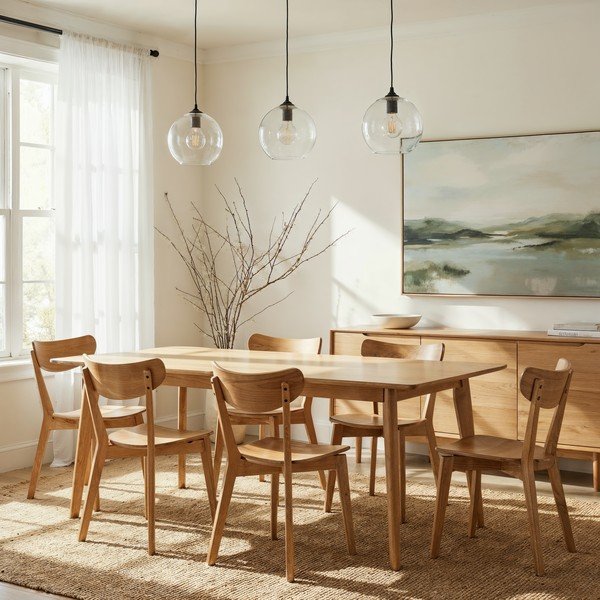 Ēdamistabas krēsli ar ozolkoka imitāciju Roxby – Actona-image-1