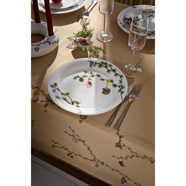 Balts porcelāna šķīvis ar Ziemassvētku motīvu ø 27 cm Hammershøi Christmas – Kähler Design-image-1