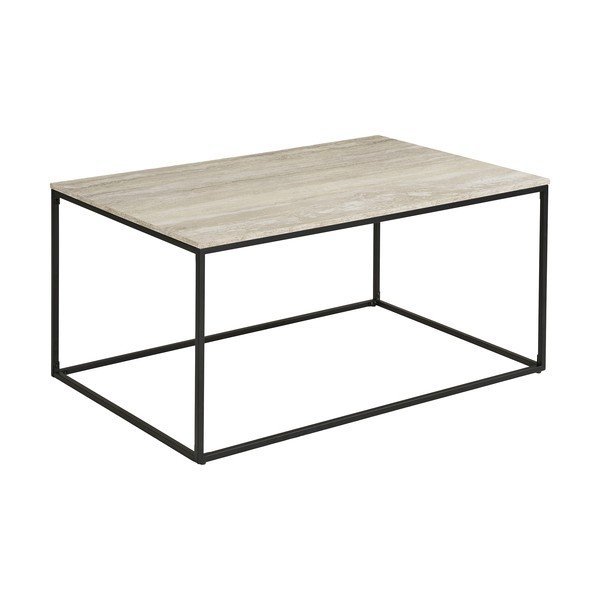 Melns/bēšs žurnālgaldiņš ar akmens imitāciju 60x90 cm Vita – House Nordic