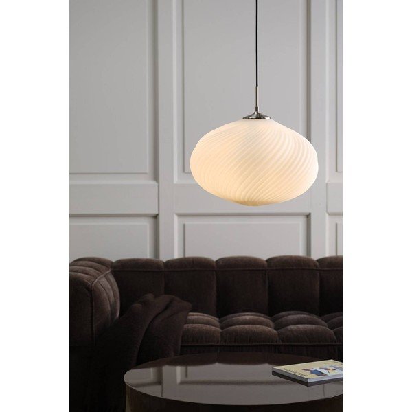 Balta/sudraba krāsas piekaramā lampa no opāla stikla ar regulējamu spilgtumu ø 50 cm Meringue – Jotex-image-1