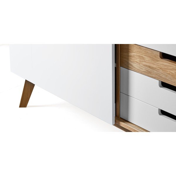 Balta kumode ar dabīgām detaļām Woodman Chaser-image-4