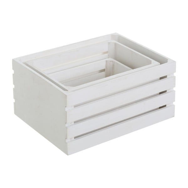 Baltas uzglabāšanas kastes (3 gab.) 31x23x15 cm – Casa Selección-image-1
