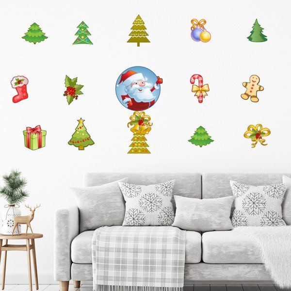 15 Ambiance Ziemassvētku vecīša un viņa eglīšu uzlīmju komplekts-image-2