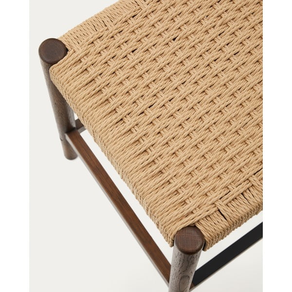 Brūnas/dabīga toņa ozola masīvkoka bāra taburetes (2 gab.) (sēdekļa augstums 66 cm) Yalia – Kave Home-image-4